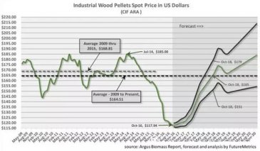 What’s the price of industrial wood pellets in the future?